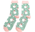 Miss Sparrow Santa Sheep Socks Green