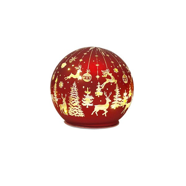 Straits LED Reindeer Ball Red 10 cm