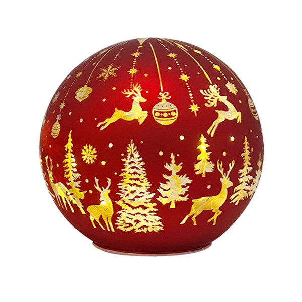 Straits LED Reindeer Ball Red 15 cm