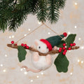 Floralsilk Felt Mouse Hanging From Branch Decoration