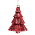 Floralsilk Glass Christmas Tree Hanging Decoration Red 14cm