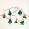 Festive Velvet Tree & Garland Green