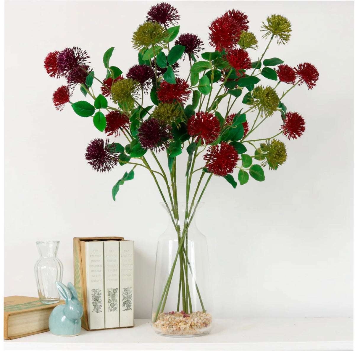 Plastic Four Head FireBall Stem Burgundy