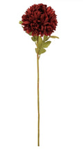 Single Pom Pom Flower Deep Red
