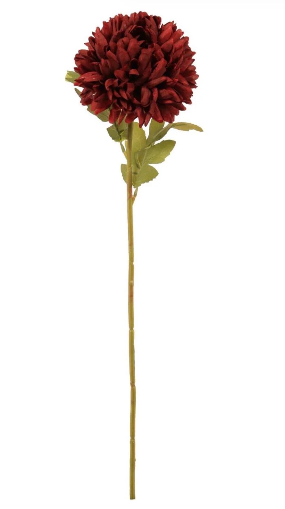 Single Pom Pom Flower Deep Red