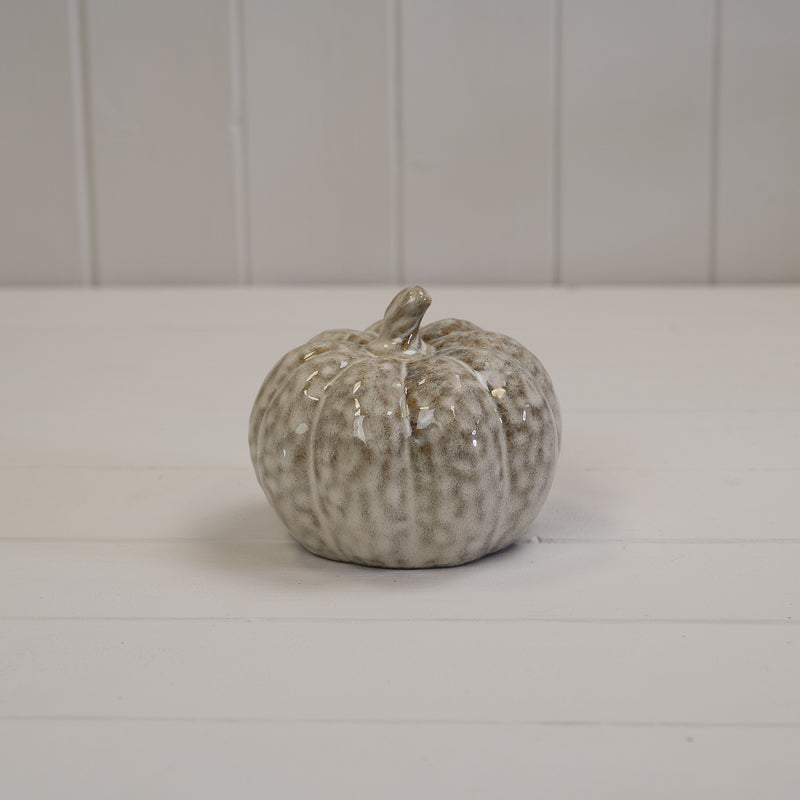 Mottle Ceramic Pumpkin Decoration Beige Medium