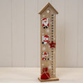 Wooden House Advent Calendar with Red Santa and Snowman