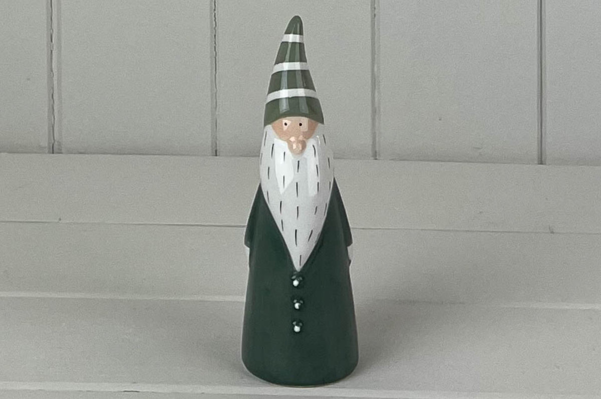 Dark Green/White Ceramic Gonk Decoration