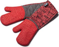 Zeal Steam Stop Waterproof Double Oven Gloves Hot Print Red