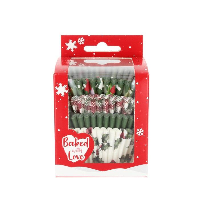 Culpitt Baked With Love Baking Cases Vintage Holly Pack of 100