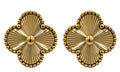Gold Plated Four Leaf Clover Stud Earrings