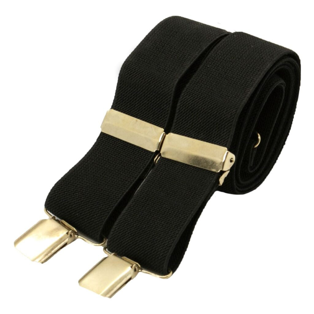 Black plain 35mm gold clip braces