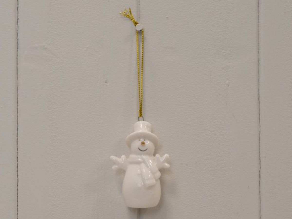 White Ceramic Hanging Snowman