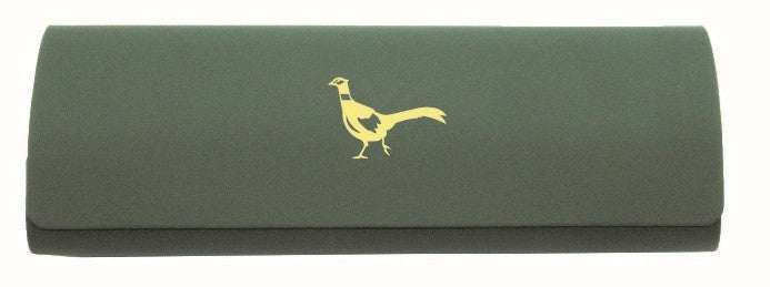 Pheasant Embossed Glasses Case & Cloth