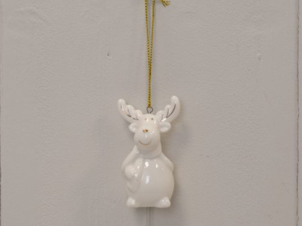 White Ceramic Hanging Reindeer