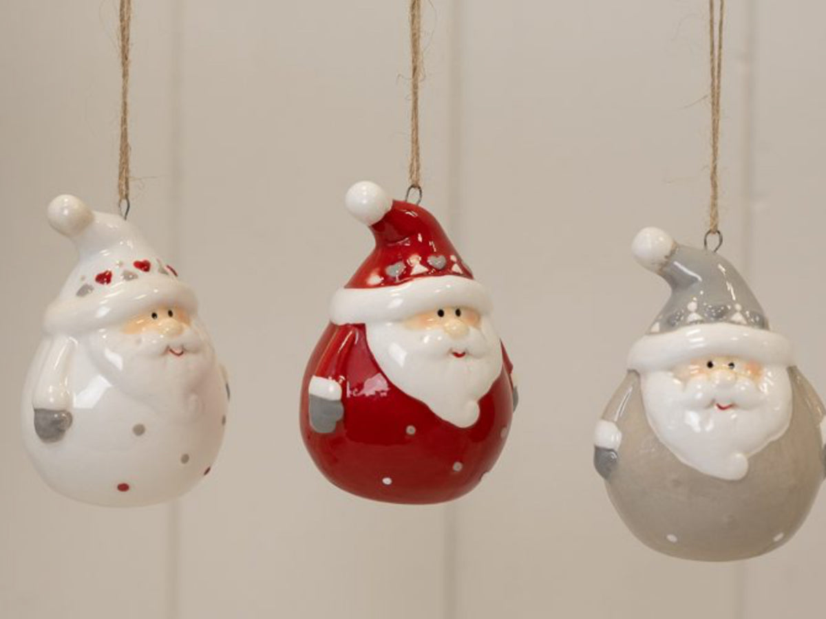 Ceramic Santa Baubles