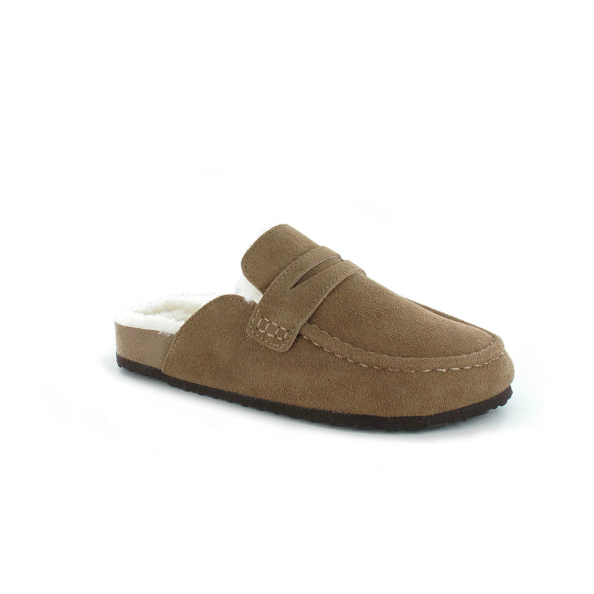 Ella Bambi Memory Foam Moccasin Slippers Mocha Size 3