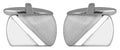 Diagonal Brushed & Shiny Rhodium Plated Cufflinks
