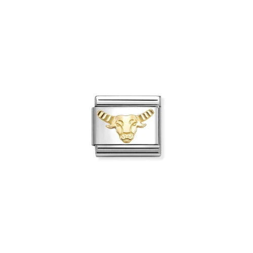 Composable Classic Zodiac Stainless Steel And 18k Gold Etched Taurus