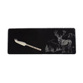 Selbrae House Single Mini Slate Cheese Board And Knife Set Stag