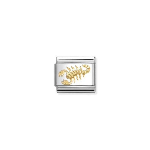 NOMINATION COMPOSABLE CLASSIC LINK GOLD SCORPIO, ETCHED DETAIL