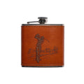 Selbrae House Leather Hip Flask Golf