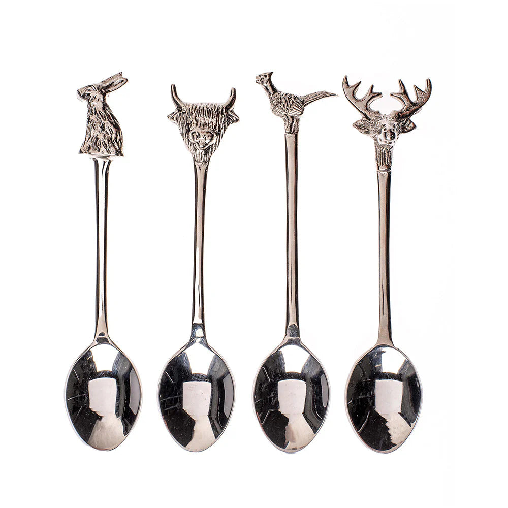 Selbrae House Set Four Spoons Country Animals
