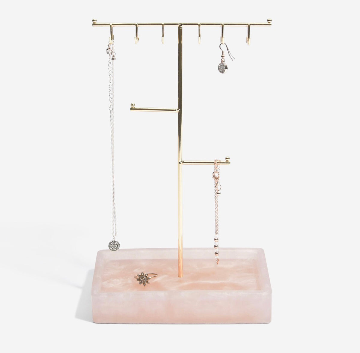 Stackers Large Rose Quartz Effect T-Bar Jewellery Stand
