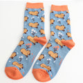 Miss Sparrow Cute Capybara Socks Denim
