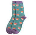 Miss Sparrow Fox Faces Socks Green