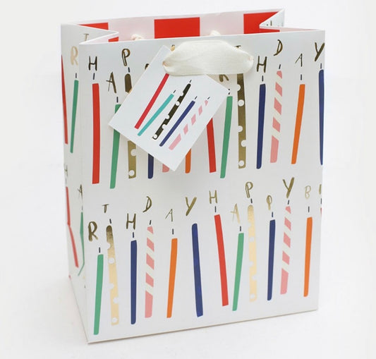 Caroline Gardner Foil Candles Medium Gift Bag