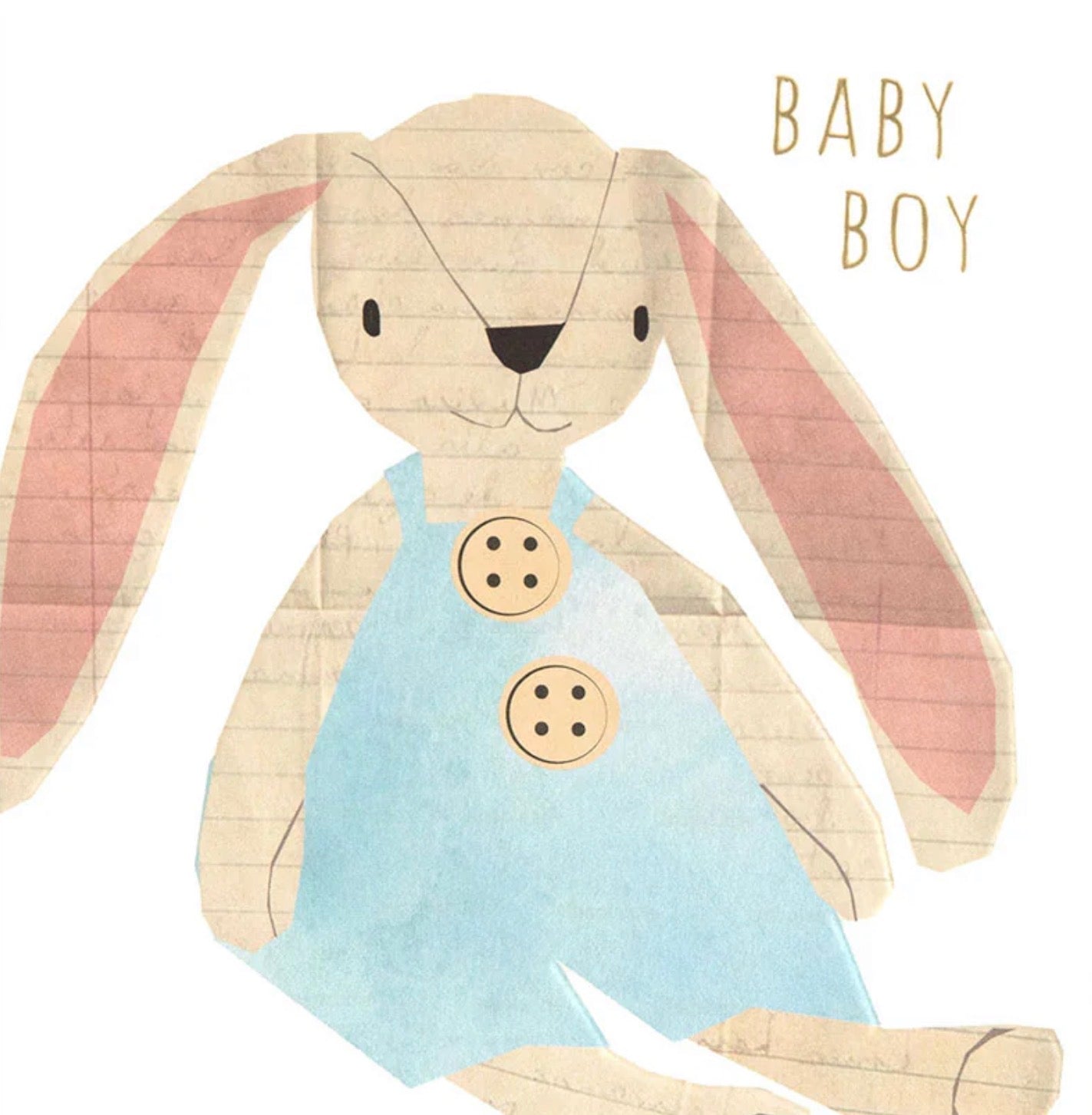 Caroline Gardner Rabbit New Baby Boy Card