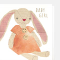 Caroline Gardner Rabbit New Baby Girl Card