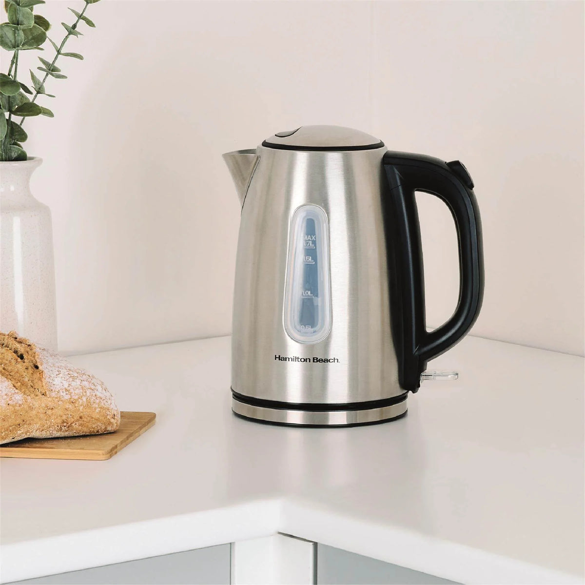 Hamilton Beach Rise Kettle 1.7 Litre Brushed Stainless Steel