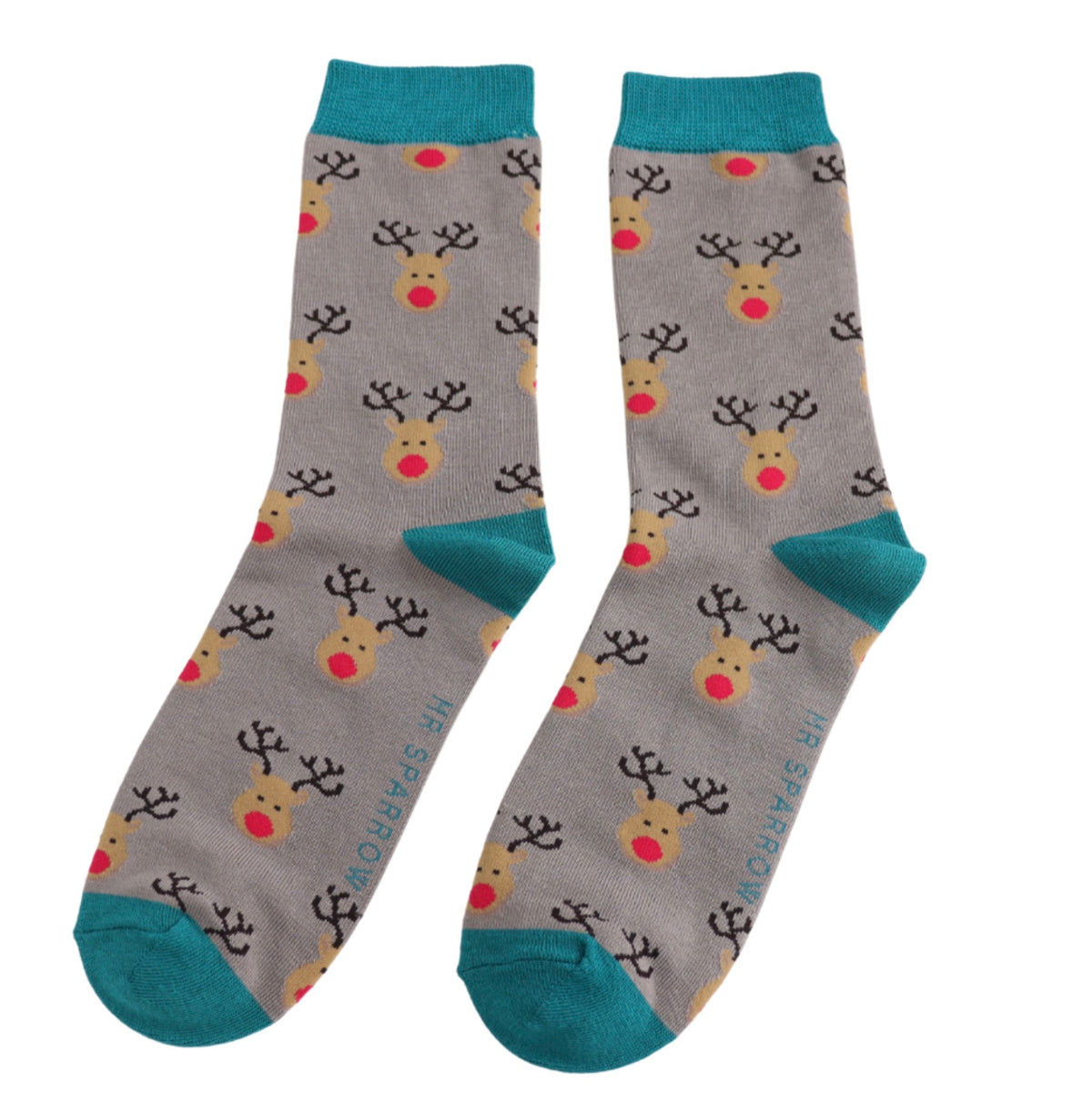 Mr Sparrow Reindeer Socks Grey