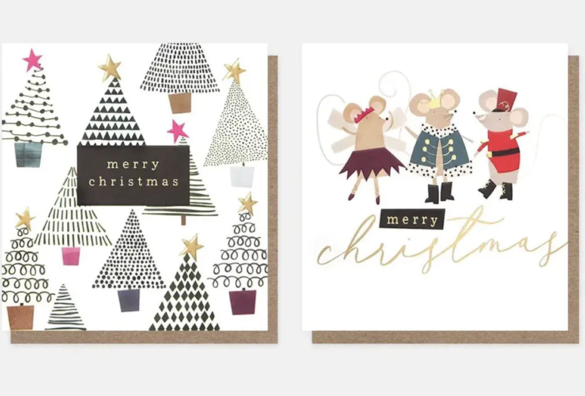Caroline Gardner Trees Pattern & Nutcracker Mice Mixed Pack of 8