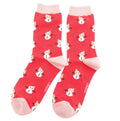 Miss Sparrow Little Snowmen Socks Red