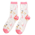 Miss Sparrow Festive Foxes Socks Silver