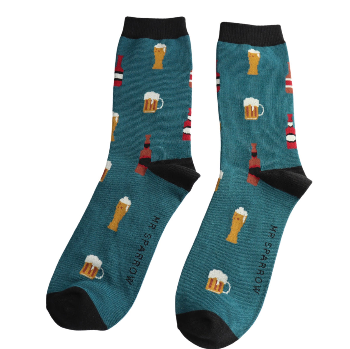 Mr Sparrow Here’s to Beer Socks Teal