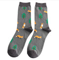 Mr Sparrow Fox In The Woods Socks Grey