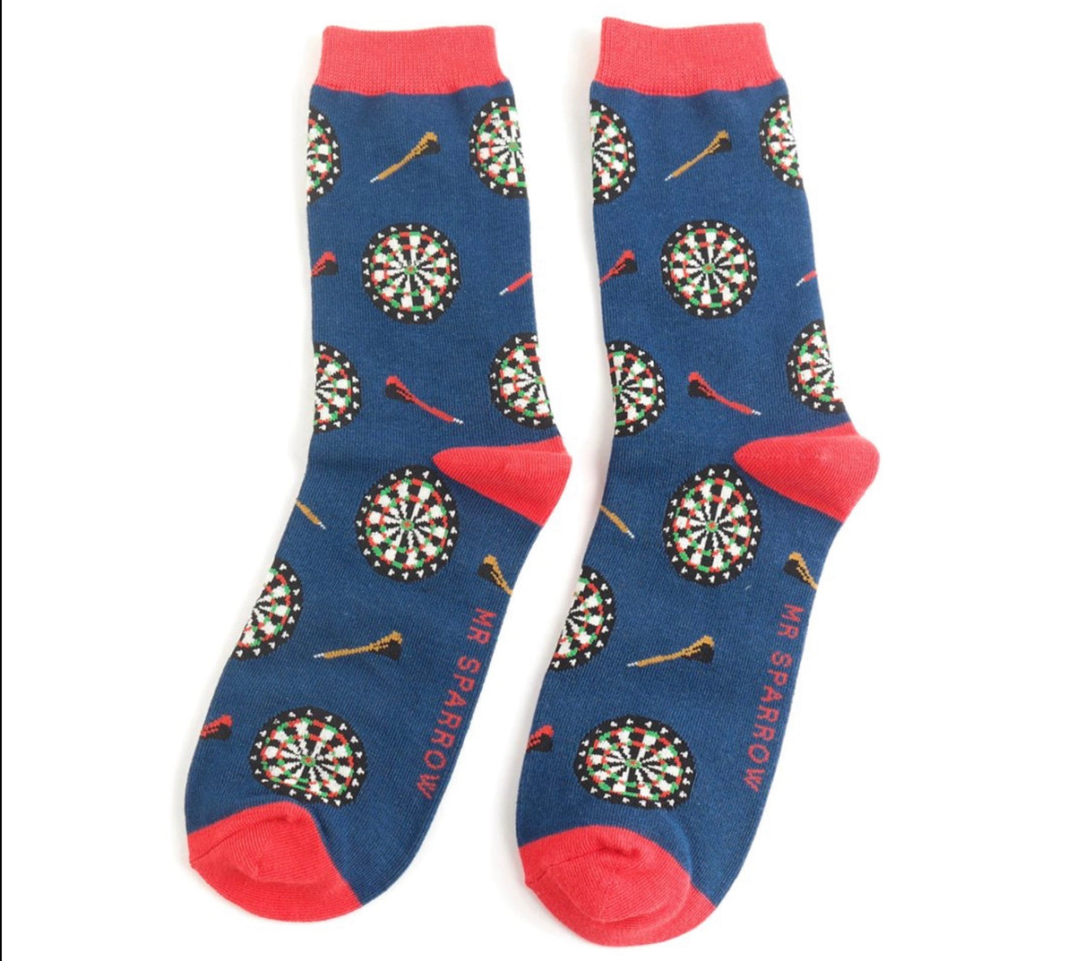 Mr Sparrow Dart Boards Socks Navy