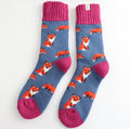 Miss Sparrow Winter Foxes Socks Denim