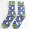 Miss Sparrow Winter Cute Hedgehogs Socks Blue