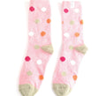 Miss Sparrow Fluffy Spots Socks Dusky Pink