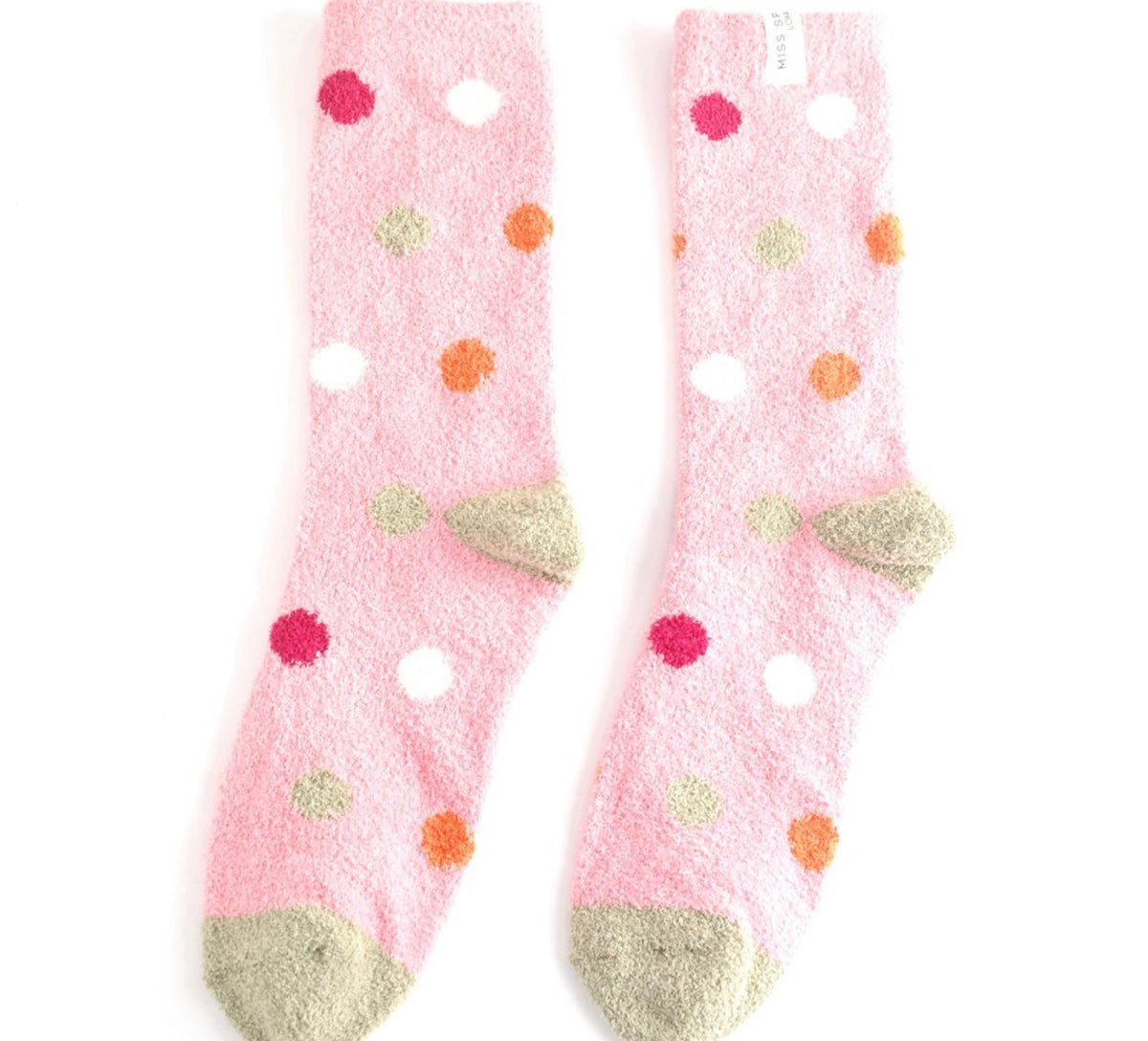 Miss Sparrow Fluffy Spots Socks Dusky Pink