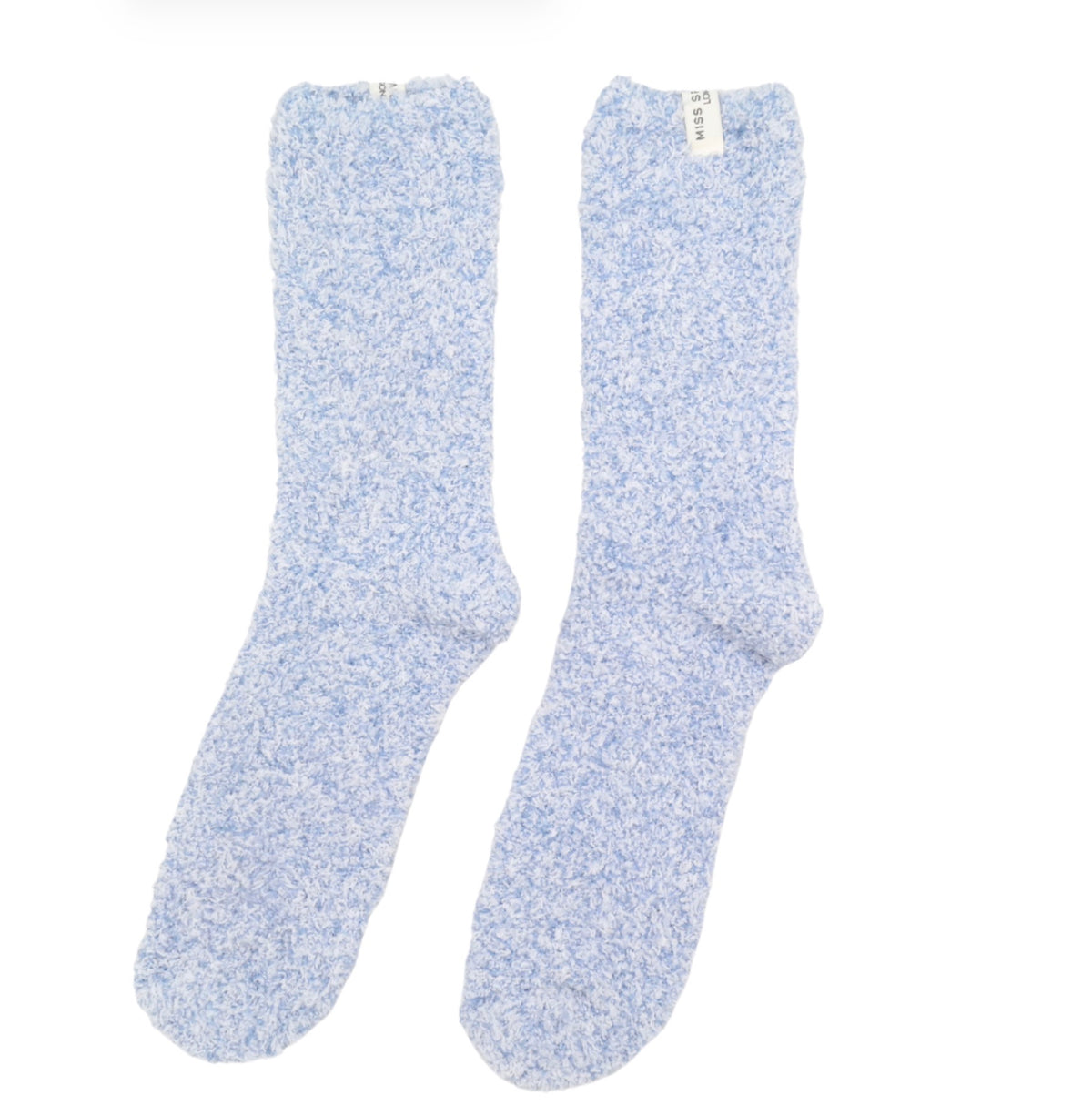 Miss Sparrow Fuzzy Plain Socks Sky