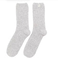 Miss Sparrow Fuzzy Plain Socks Silver