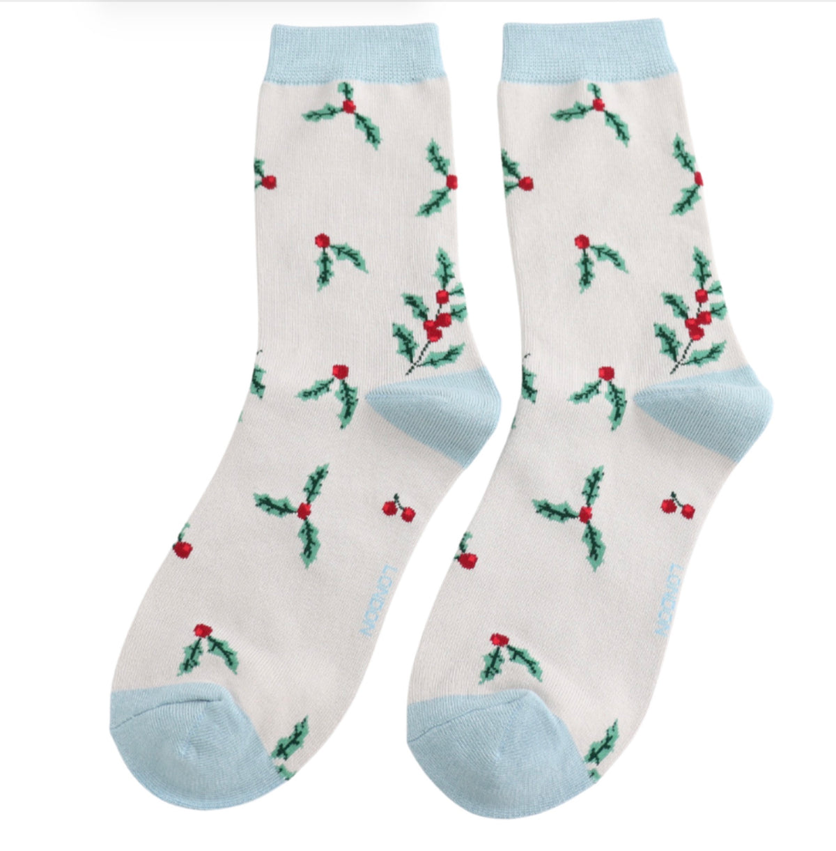 Miss Sparrow Holly Sprigs Socks Silver