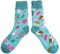 Miss Sparrow Winter Woodland Socks Duck Egg