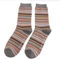 Mr Sparrow Stripes Socks Grey
